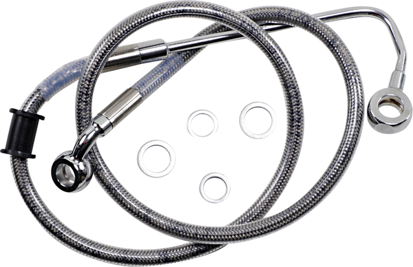 Extended Length Stainless Steel Brake Line Silver, Clear-coated Oversize [+51 mm (2'')], 1, nordicamoto.ro