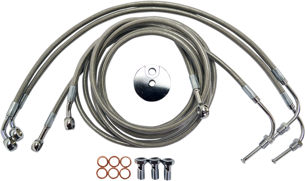 Stainless Steel Brake Line Kit Silver 38 cm - 43 cm (15' - 17'), 1, nordicamoto.ro