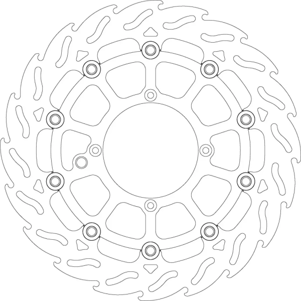 Flame Series Floating Rotor Black, Silver -1