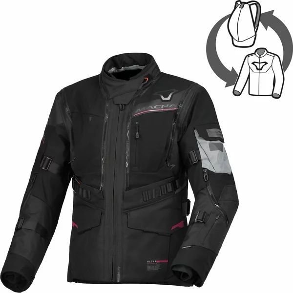 Geaca dama textil impermeabila touring/adventure MACNA FLEXODUS XS Gri/Negru/Verde, 84, nordicamoto.ro