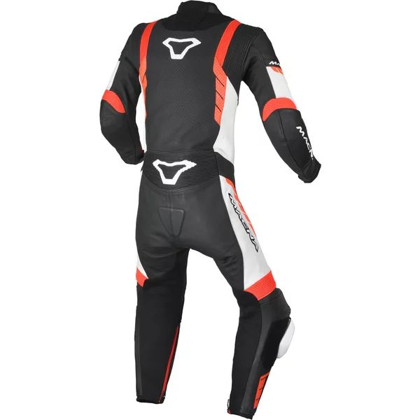 Combinezon de piele 1 piesa de copii MACNA VARSHALL JUNIOR Negru/Alb/Rosu 128, 2, nordicamoto.ro