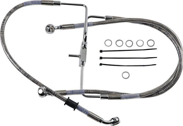 Extended Length Stainless Steel Brake Line Silver, Clear-coated Oversize [+51 mm (2'')], 1, nordicamoto.ro
