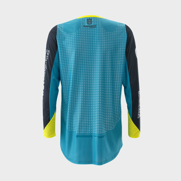 Tricou Husqvarna Railed Pro Blue/Yellow/Turquoise-2