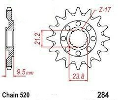 Pinion fata Honda CR 125/250/500 R / CRF 250/450 R / CRF 450 X (13 dinti) JTF284.13SC Enduro Expert 28413EE-0
