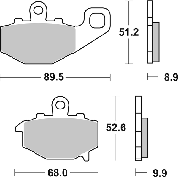 Hf Street Ceramic Organic Brake Pads, 1, nordicamoto.ro