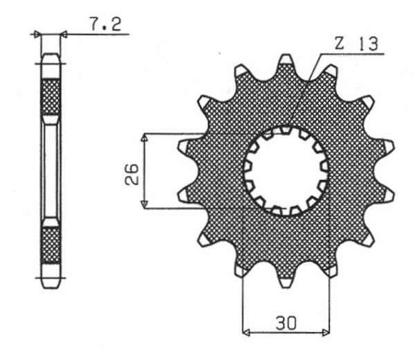 Pinion pentru arbore intermediar Powerdrive, negru, parkerizat, 1, nordicamoto.ro