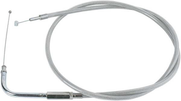 Stainless Braided Throttle Cable Silver, 1, nordicamoto.ro