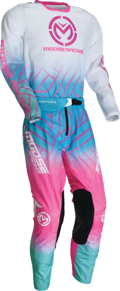 Tricou MOOSE RACING Sahara White/Blue/Pink-2