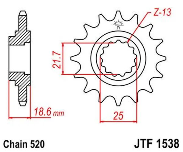 JT SPROCKETS Front Sprocket Natural -0