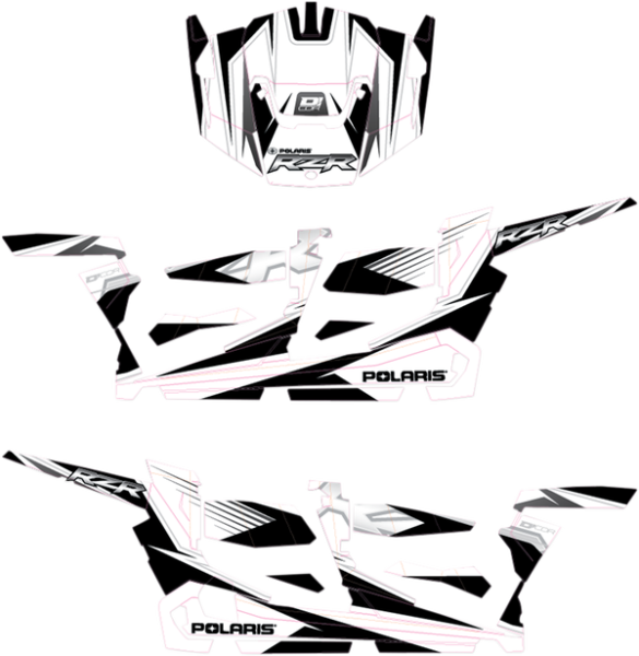 Complete Utv Graphics Kit Black, Silver, White, 1, nordicamoto.ro