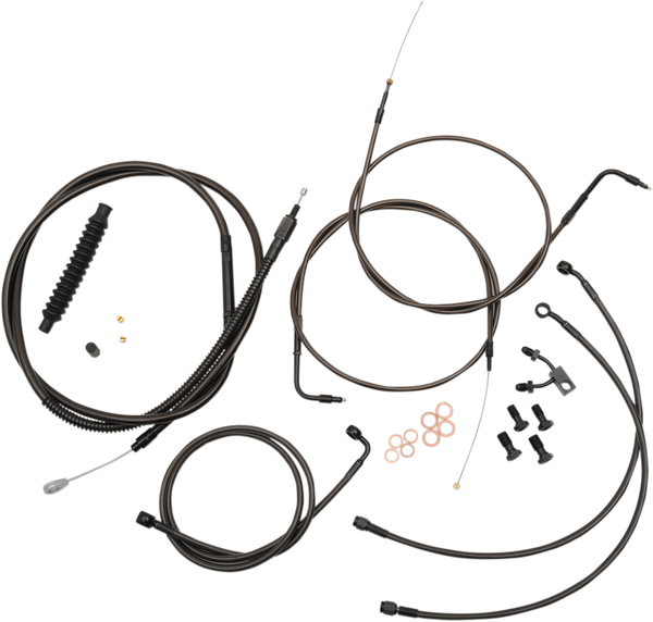 Standard Midnight Braided Handlebar Cable/brake Line Kit Black, 2, nordicamoto.ro