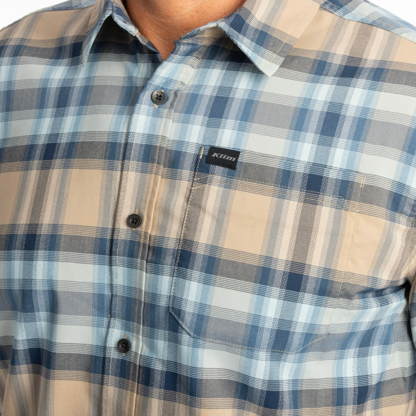 Camasa Klim Nero Stretch Mineral Blue - Golden Brown-4