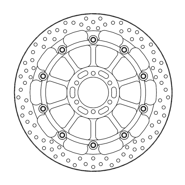 Halo Series T-floater Brake Rotor Black, Stainless Steel-0