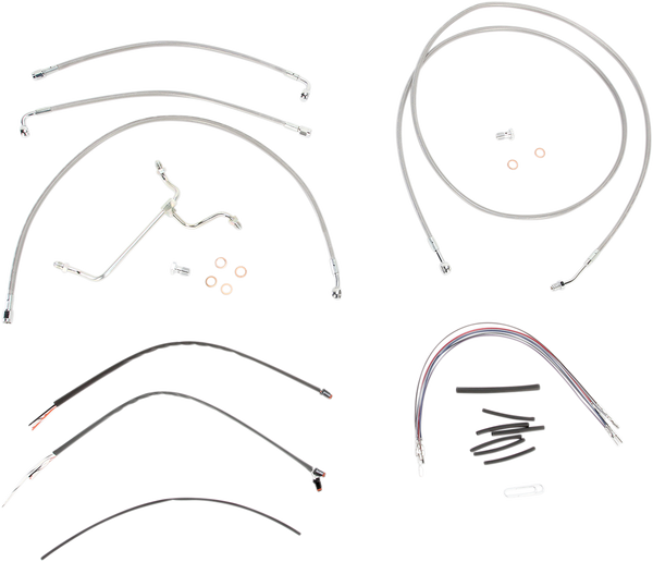 Complete Stainless Braided Handlebar Cable/brake Line Kit Silver, 1, nordicamoto.ro