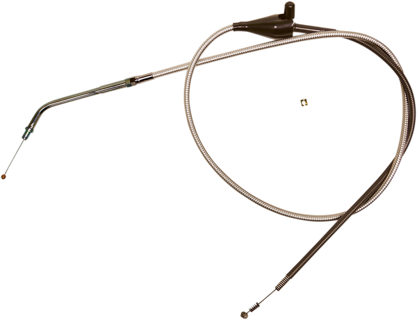 Polished Stainless Steel Braided Throttle/idle Cable Silver, 2, nordicamoto.ro