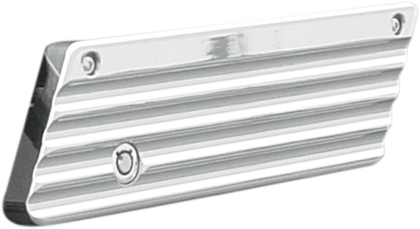 Finned Saddlebag Latch Covers Silver, 1, nordicamoto.ro