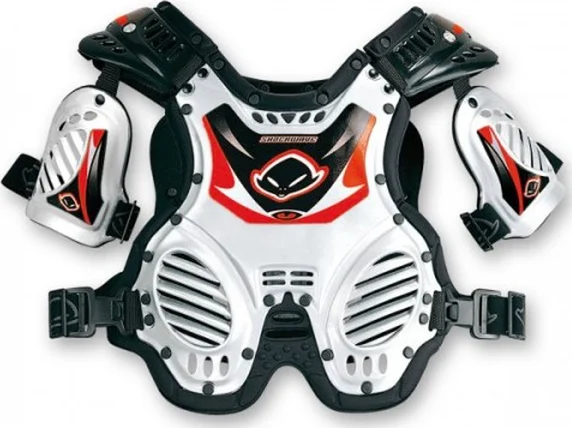 Child Shockwave Chest Protector Red, White ONE SIZE, 1, nordicamoto.ro
