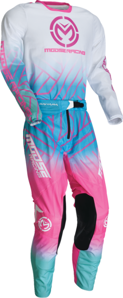 Tricou MOOSE RACING Sahara White/Blue/Pink-2