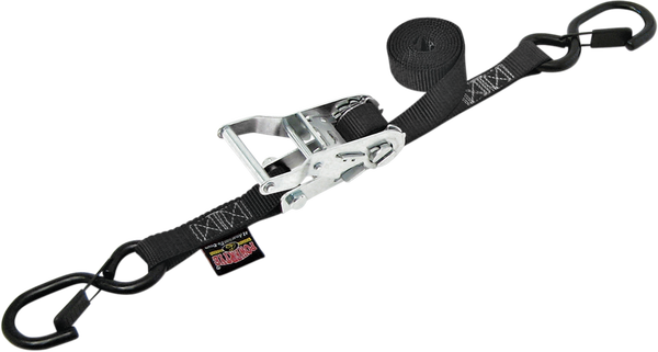 1(r) Heavy-duty Ratchet Tie-down With Latch Hooks Black, 1, nordicamoto.ro