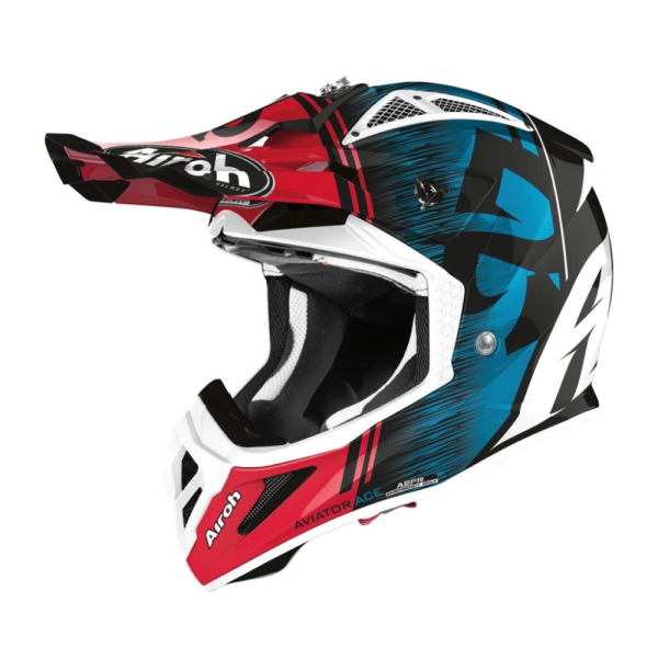 Casca AIROH Aviator Ace KYBON Blue/Red Gloss M, 1, nordicamoto.ro