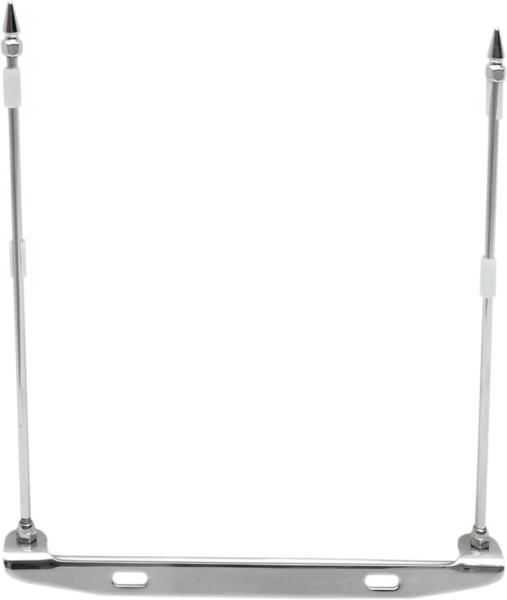 License Plate Mounted Double Flag Holder Chrome, 1, nordicamoto.ro