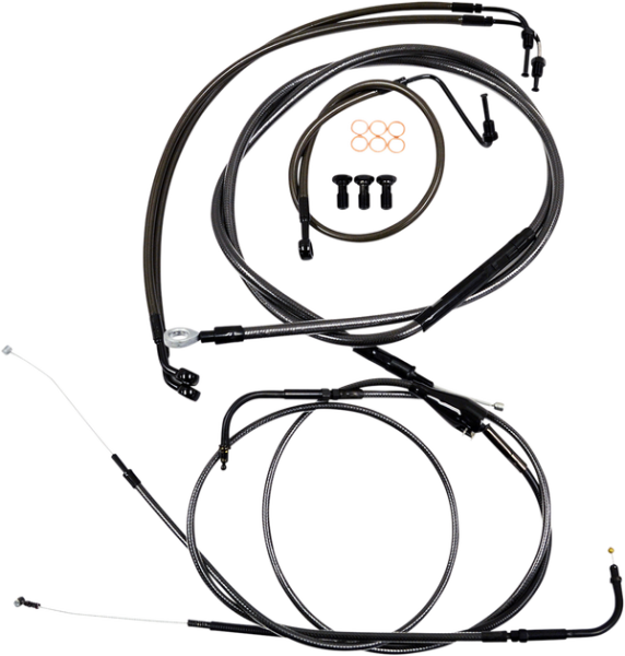 Standard Midnight Braided Handlebar Cable/brake Line Kit Black, 1, nordicamoto.ro