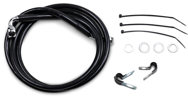 Extended Length Black Vinyl Brake Line Kit Black Oversize [+254 mm (10'')], 1, nordicamoto.ro