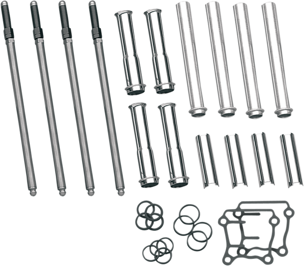 Adjustable Pushrod Cover Kit With Chrome Covers, 1, nordicamoto.ro