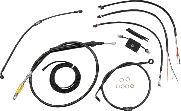 Complete Midnight Braided Handlebar Cable/brake Line Kit Black, 1, nordicamoto.ro