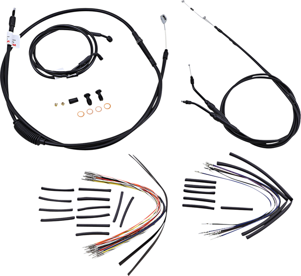 Complete Black Vinyl Handlebar Cable/line Kit For Ape Hanger Handlebars Black, 1, nordicamoto.ro