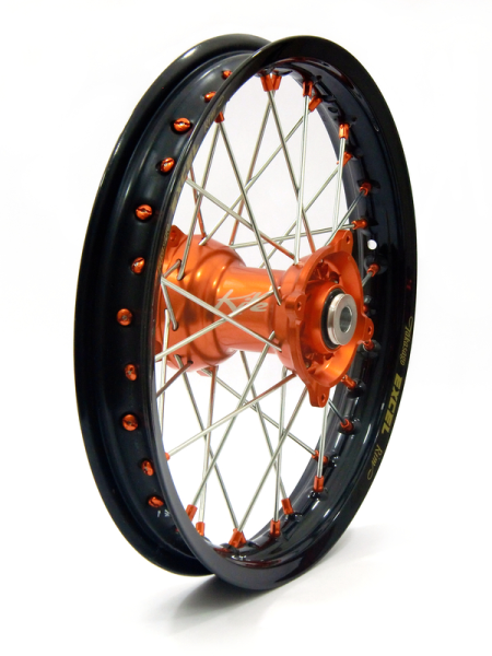 Elite Mx-en Wheel, Silver Spokes Black, Orange, Silver 