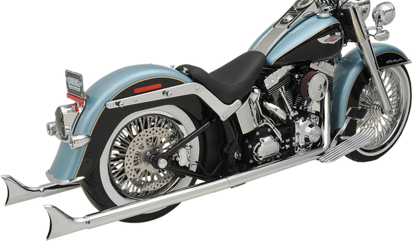 Fishtail True Dual Exhaust System Chrome, 2, nordicamoto.ro