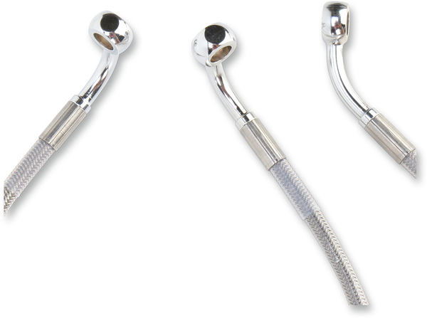 Extended Length Stainless Steel Brake Line Kit Silver, Clear-coated Oversize [+152 mm (6'')], 2, nordicamoto.ro