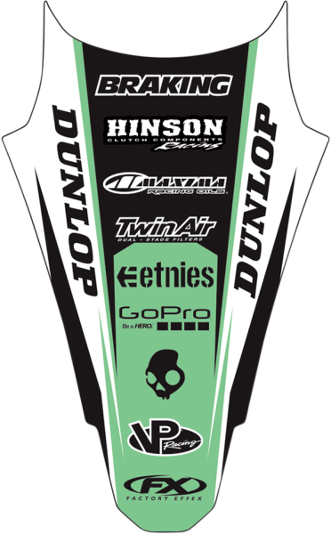 Rear Fender Kit Black, Green, 1, nordicamoto.ro
