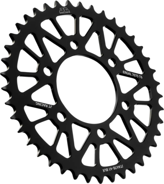 JT SPROCKETS Pinion spate din aluminiu Racelite, negru, 1, nordicamoto.ro