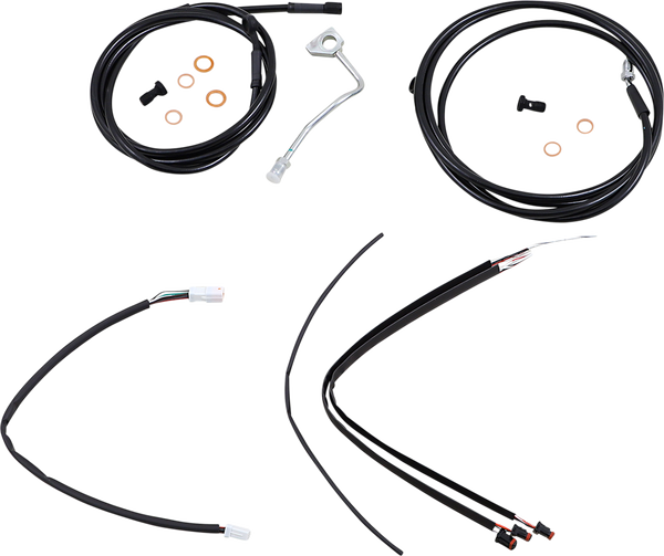 Complete Black Vinyl Handlebar Cable/line Kit For Ape Hanger Handlebars Black, 1, nordicamoto.ro