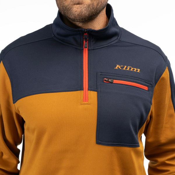 Pulover Klim Glacier 1/4 Zip Mid Layer Black-6