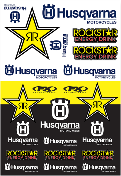 Sticker Sheet Black, White, Yellow, 1, nordicamoto.ro