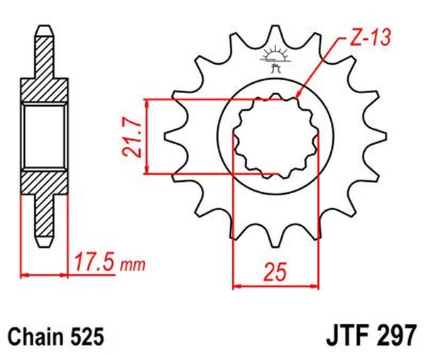 JT SPROCKETS Rubber Cushioned Front Sprocket Black, Natural -0