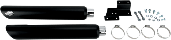 3(r) Round Twin Slash Slip-on Mufflers Black, 2, nordicamoto.ro