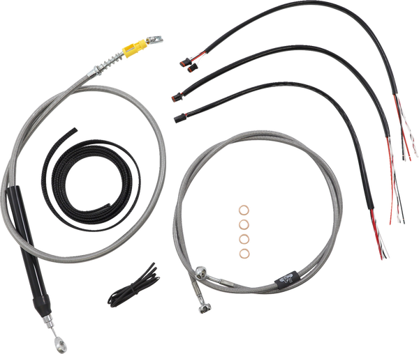 Complete Stainless Braided Handlebar Cable/brake Line Kit Silver, 1, nordicamoto.ro