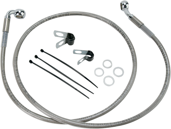 Extended Length Stainless Steel Brake Line Kit Silver, Clear-coated Oversize [+51 mm (2'')], 1, nordicamoto.ro