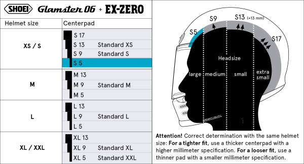 Captuseala casca SHOEI EXZ/GL6/GLM XL13-0