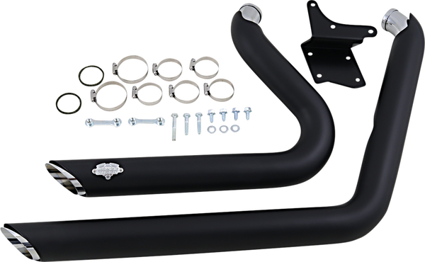 Shortshots Staggered Exhaust System Black, 1, nordicamoto.ro