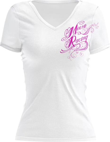 Tricou Dama MOOSE RACING Flourish Script White-0