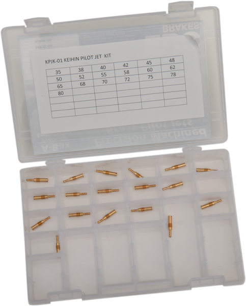A-bax Precision Keihin-style Pilot Jet Dealer Kit Brass, 1, nordicamoto.ro