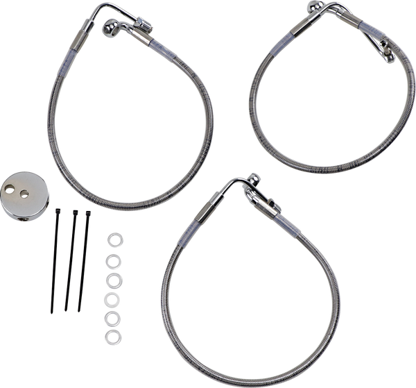 Stainless Steel Brake Line Kit Silver, Clear-coated, 1, nordicamoto.ro
