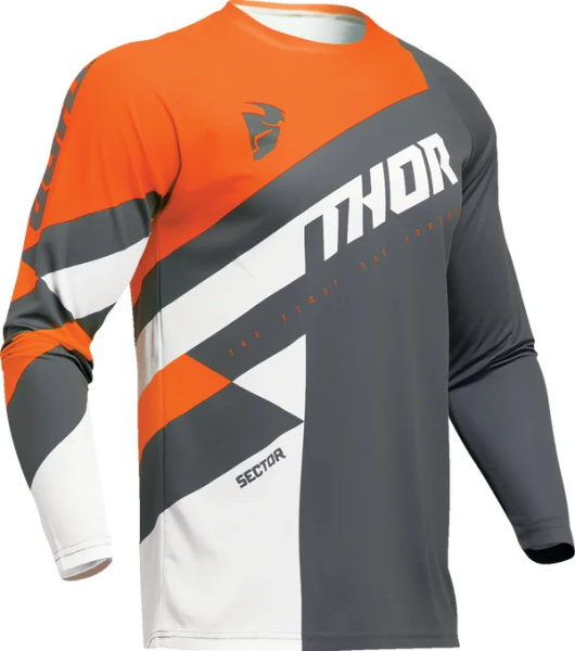 Tricou Copii Thor Sector Checker Gray/Orange L, 1, nordicamoto.ro