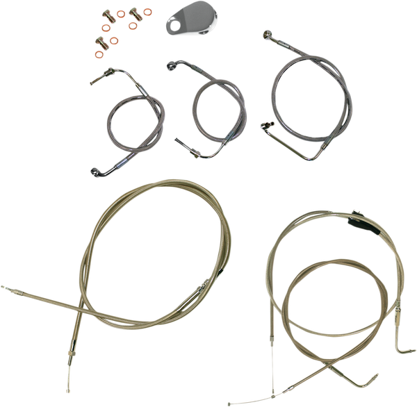 Standard Stainless Braided Handlebar Cable/brake Line Kit Silver, 1, nordicamoto.ro