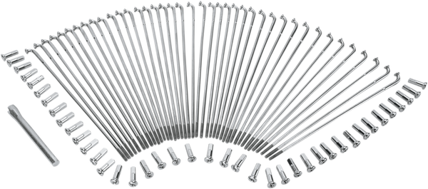 Chrome And Stainless Steel Spoke Set Polished, Silver, 1, nordicamoto.ro